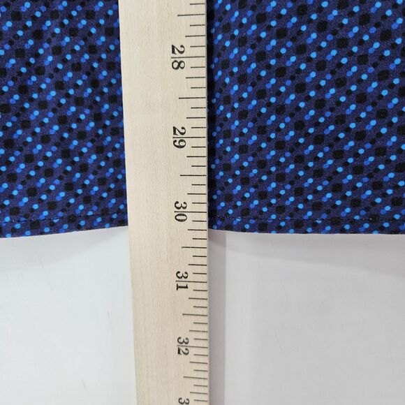 Butter Cloth Shirt Mens Large‎ Blue Circles Preppy Button Up Stretch FLAWS - Picture 7 of 11